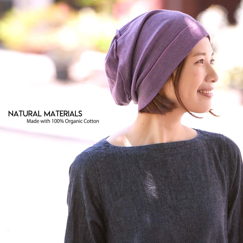 CHARM Mens Slouch Beanie Hat - Womens Organic Cotton Hipster Chemo Slouchy Cap Black - Image 2